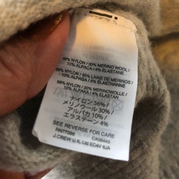 J Crew light heather gray v-neck tunic sweater, Med, wool alpaca blend - Picture 8 of 10